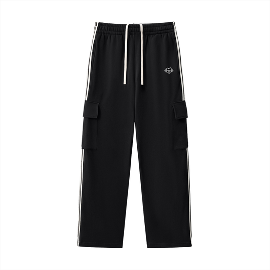 Side Stripe Straight-Leg Tracksuit Bottoms