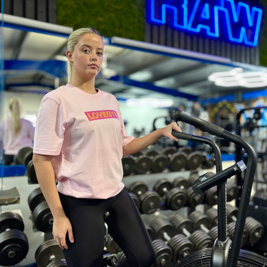 LOVEGYM Bold Organic Tee in Pink