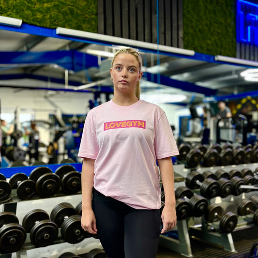 LOVEGYM Bold Organic Tee in Pink