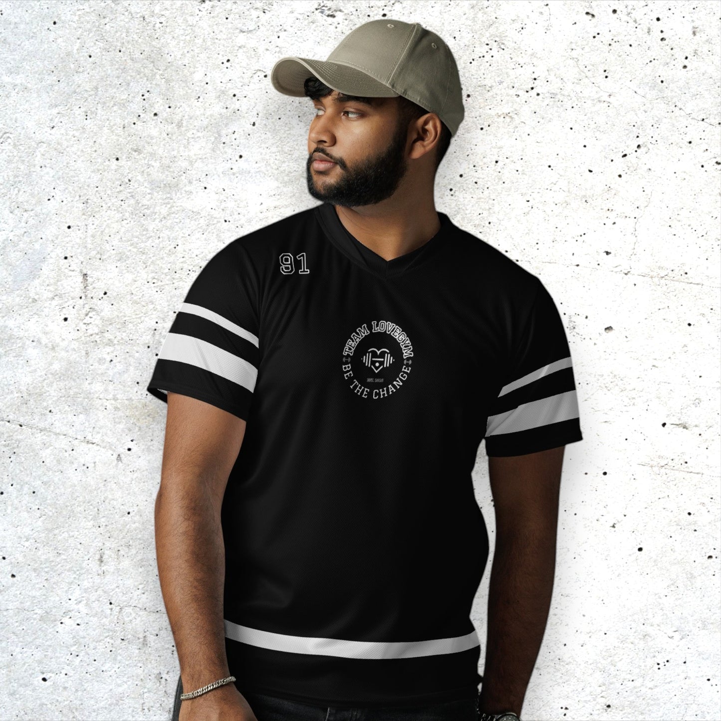 TEAM LOVEGYM Recycled Sports Jersey in Black