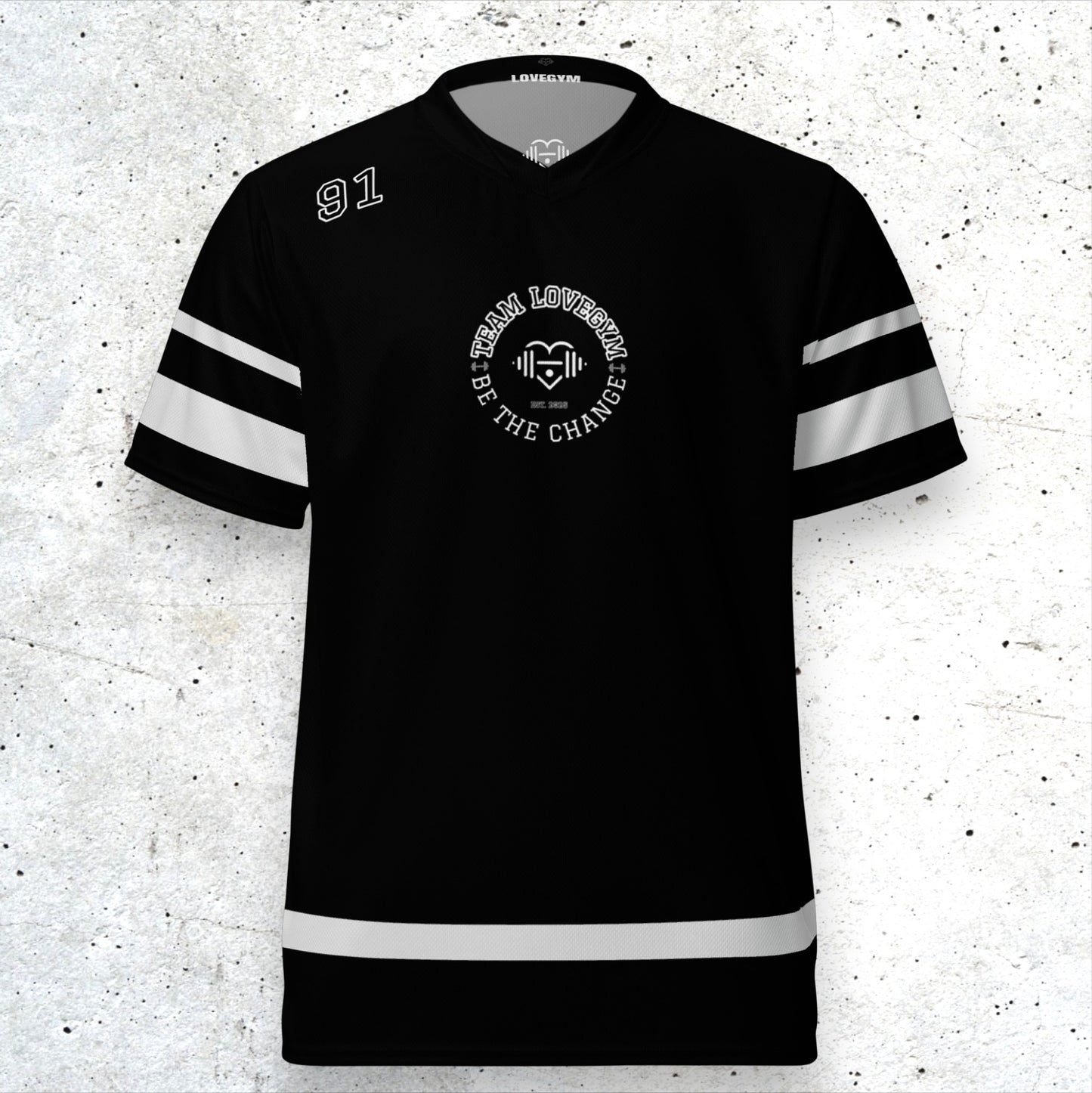 TEAM LOVEGYM Recycled Sports Jersey in Black