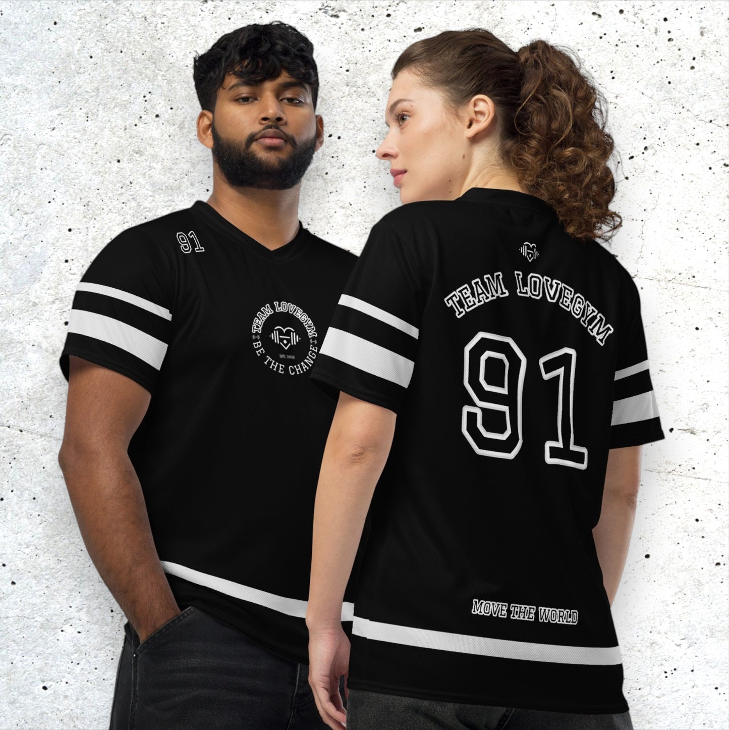 TEAM LOVEGYM Recycled Sports Jersey in Black