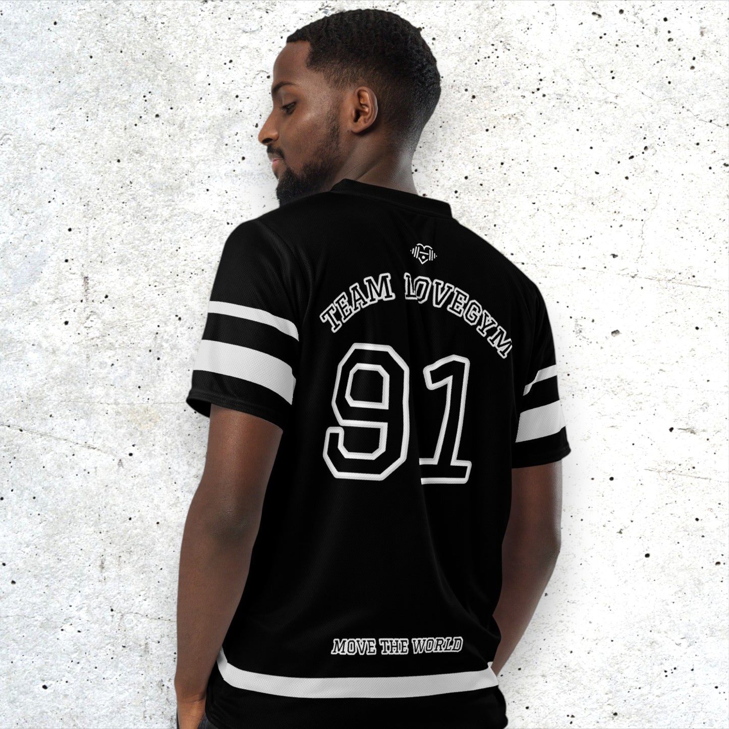 TEAM LOVEGYM Recycled Sports Jersey in Black