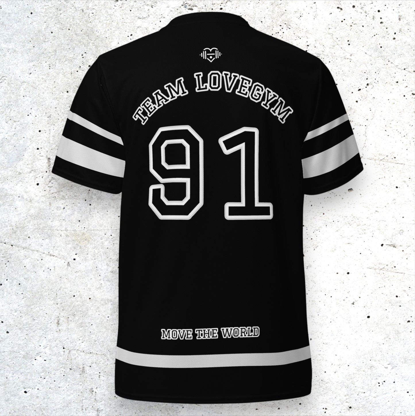 TEAM LOVEGYM Recycled Sports Jersey in Black