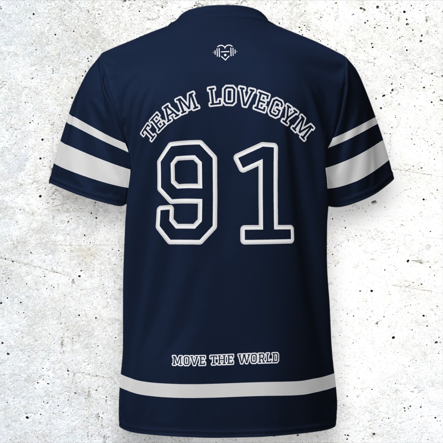 TEAM LOVEGYM Recycled Sports Jersey in Navy
