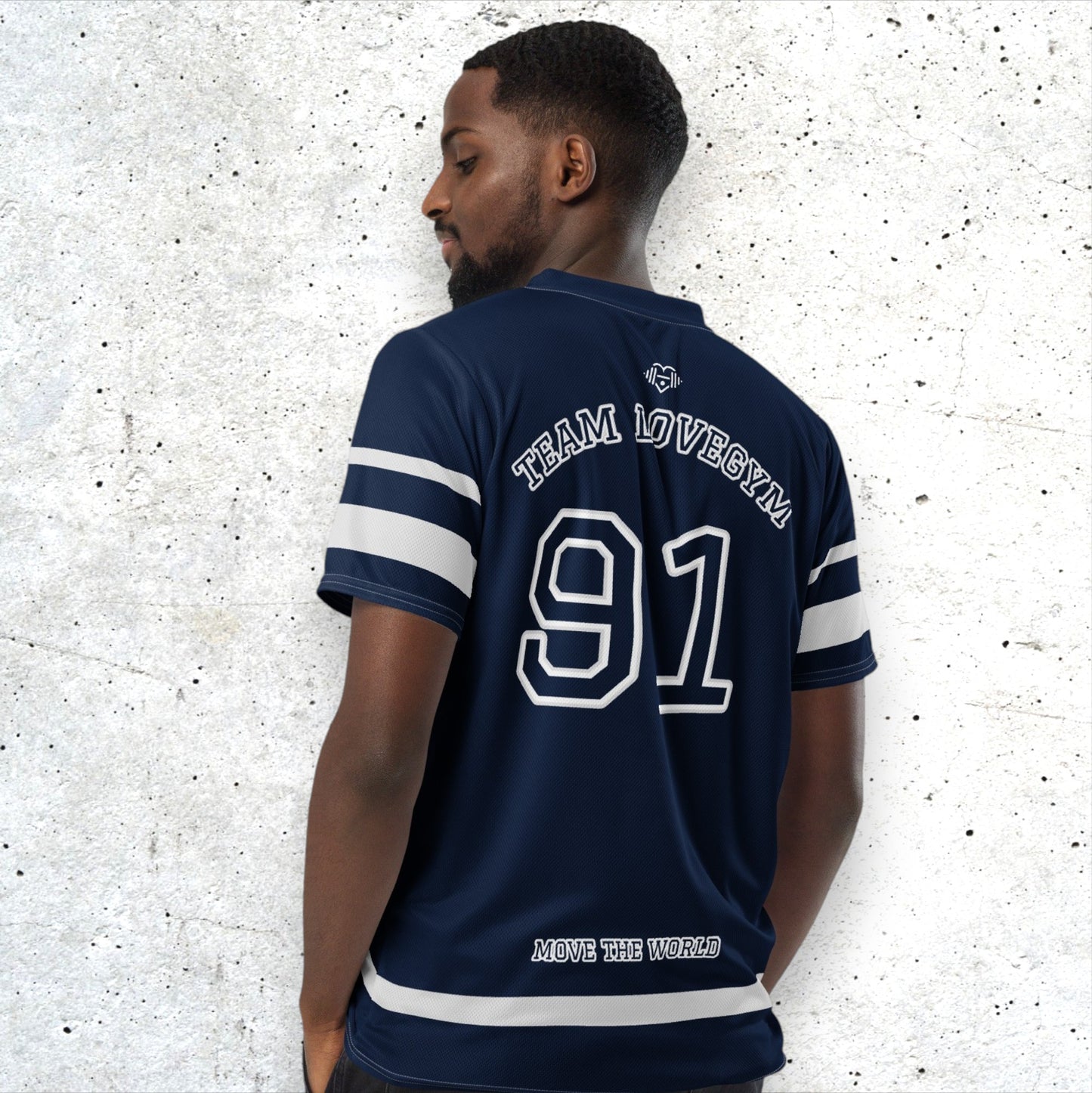TEAM LOVEGYM Recycled Sports Jersey in Navy