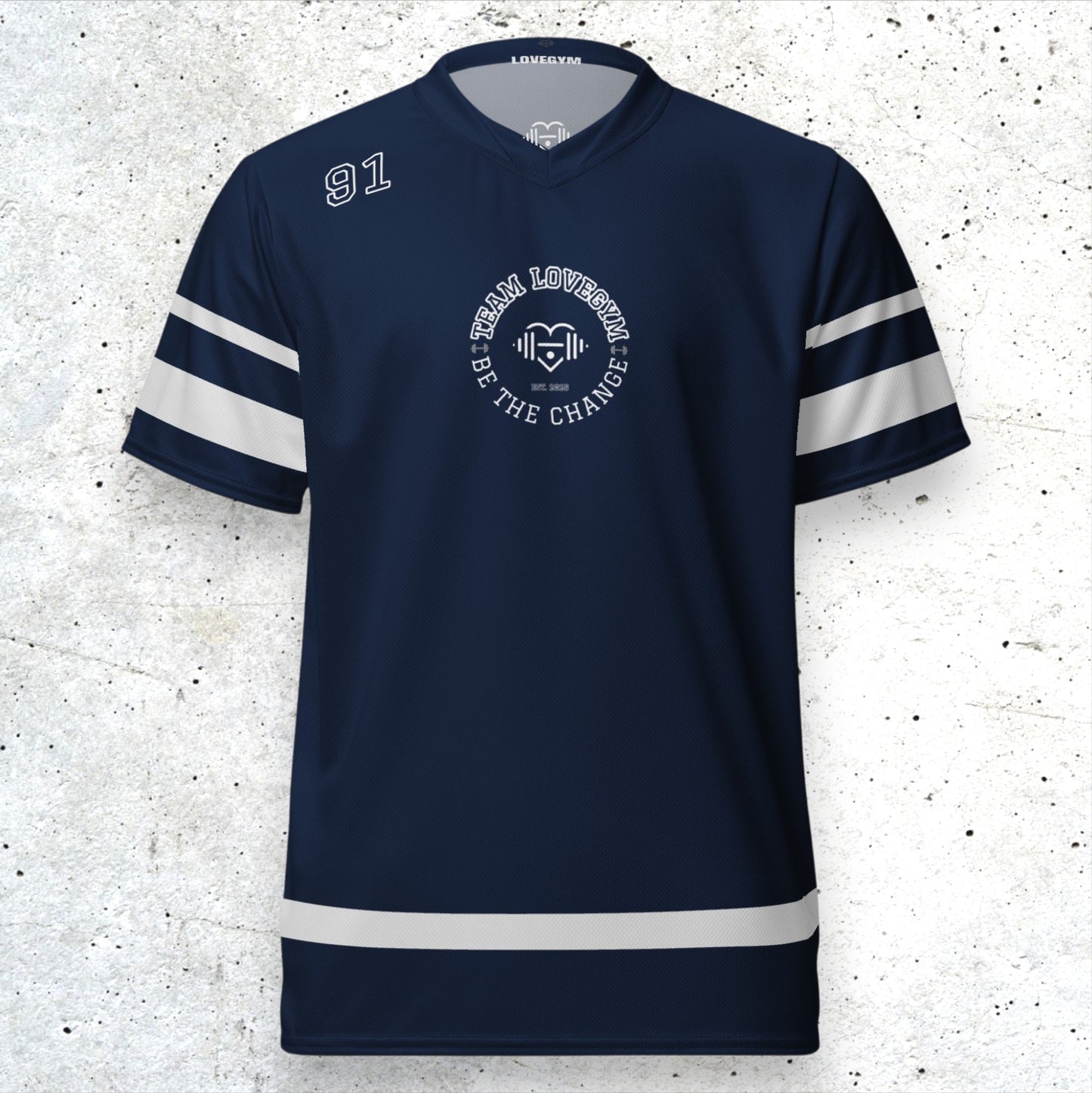 TEAM LOVEGYM Recycled Sports Jersey in Navy