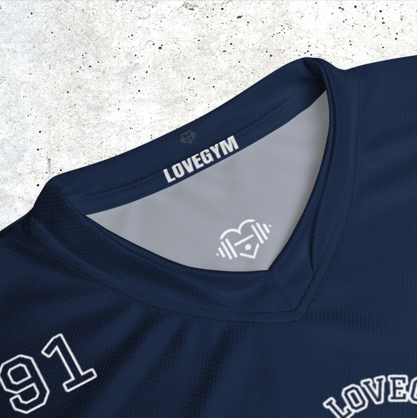 TEAM LOVEGYM Recycled Sports Jersey in Navy