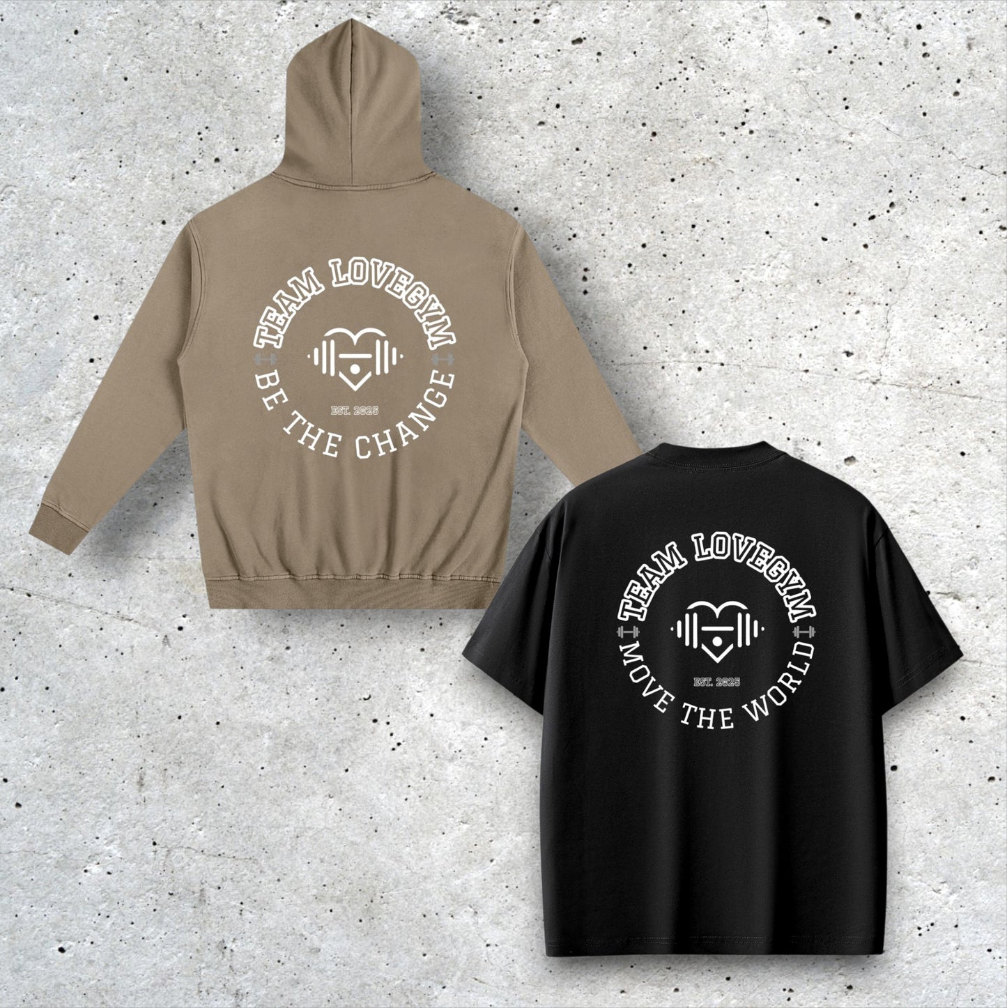 TEAM LOVEGYM Hoodie (Grey Coffee) & Sorona® T-Shirt Set
