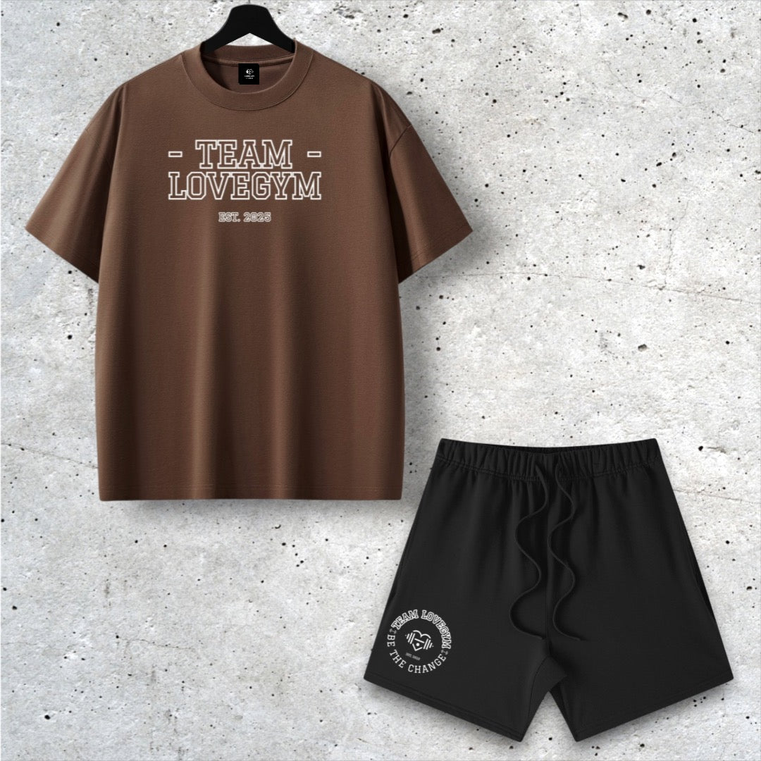 TEAM LOVEGYM Sorona® Oversized T-Shirt & Shorts Set