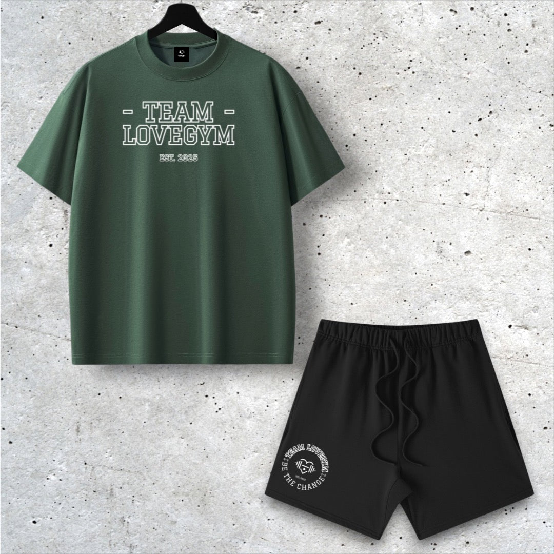 TEAM LOVEGYM Sorona® Oversized T-Shirt & Shorts Set