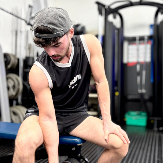 LOVEGYM Recycled Unisex Basketball Jersey in Black