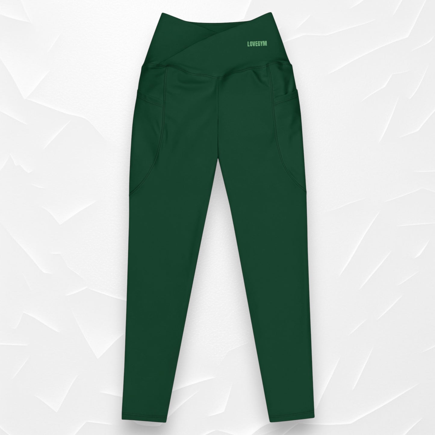 LOVEGYM Crossover Leggings — Forest Green Edition