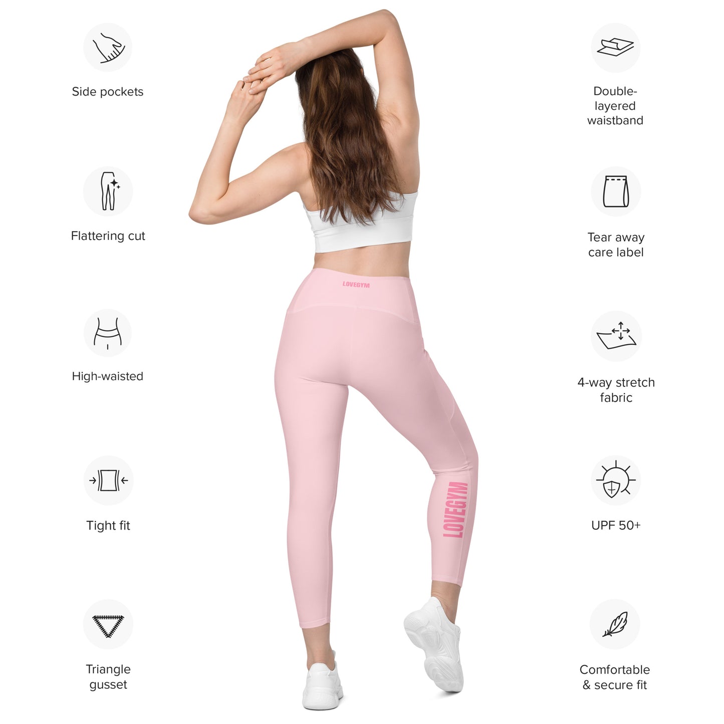 LOVEGYM Recycled Leggings with pockets in Pink