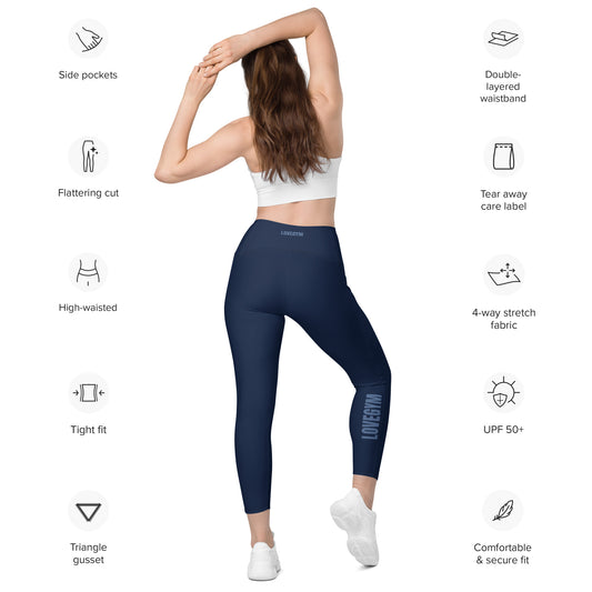 LOVEGYM Recycled Leggings with Pockets in Navy