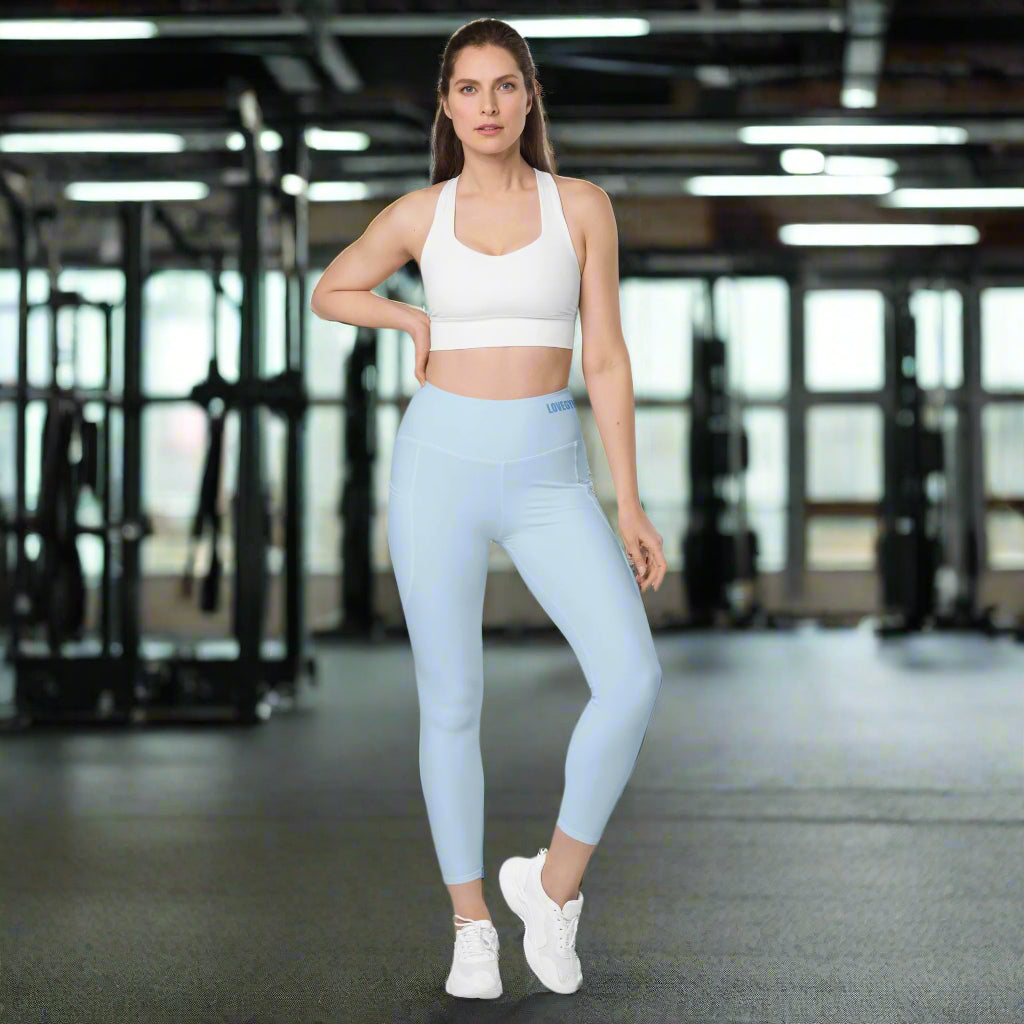 Blue LOVEGYM RECYCLED Leggings with pockets