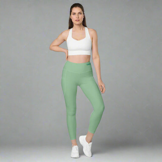 Green LOVEGYM RECYCLED Leggings with pockets