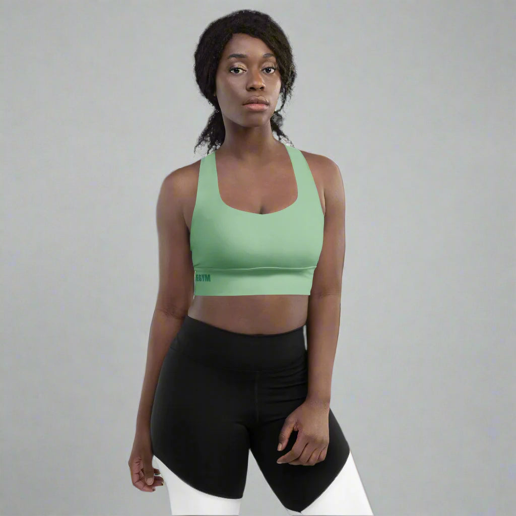 LOVEGYM Recycled Longline Sports Bra in Green