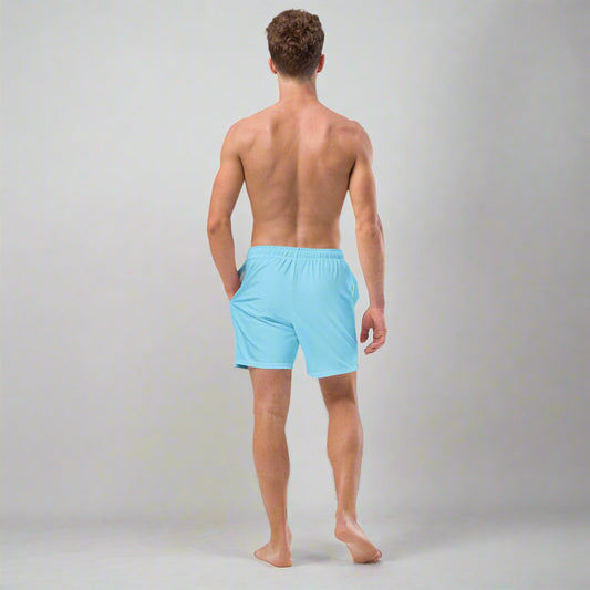 LOVEGYM Recycled Swim Shorts in Light Blue