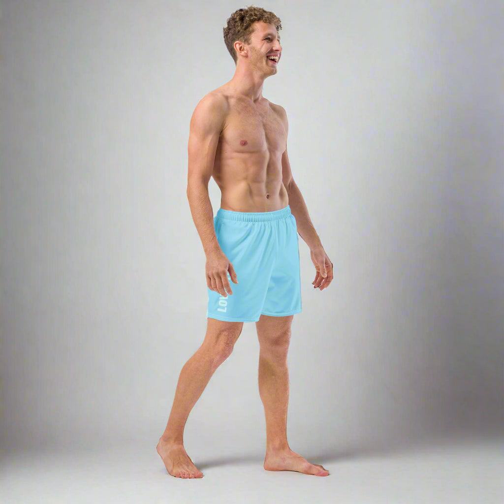 LOVEGYM Recycled Swim Shorts in Light Blue