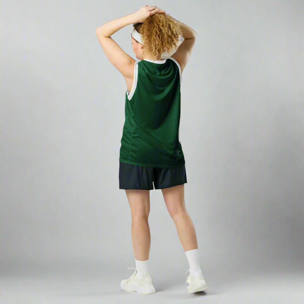 LOVEGYM Recycled unisex basketball jersey in Green
