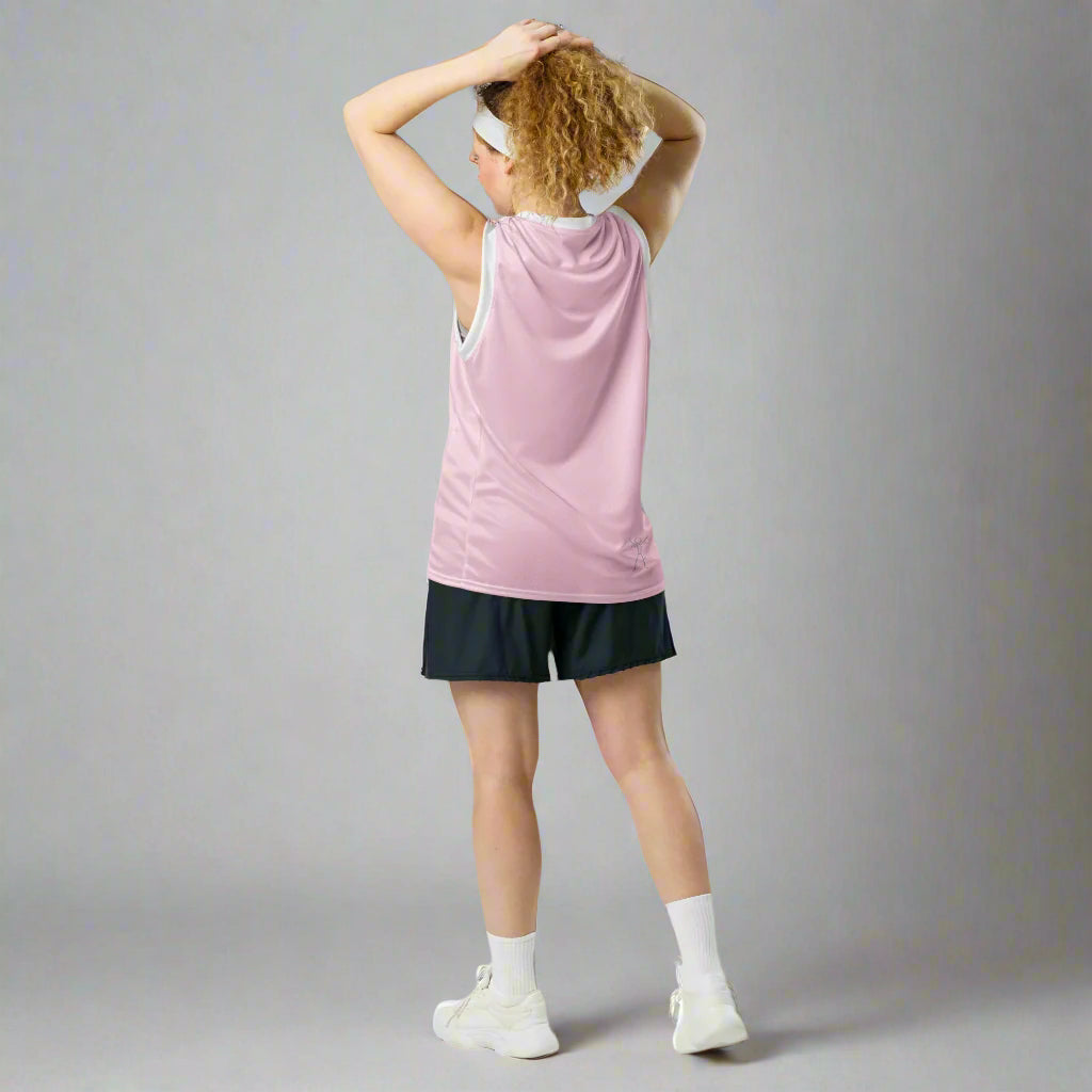 LOVEGYM Recycled unisex basketball jersey in Pink