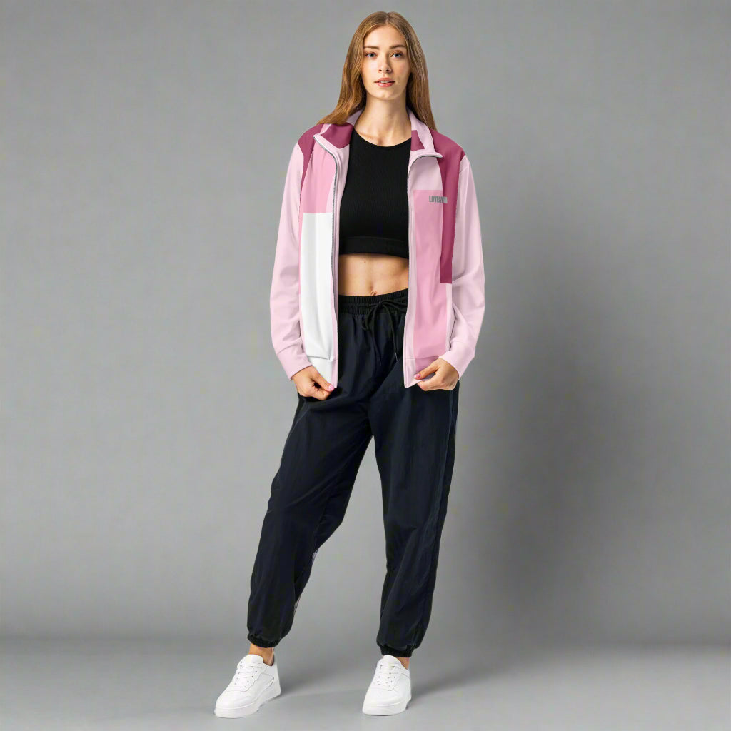 LOVEGYM Recycled Unisex Track Jacket in Pink