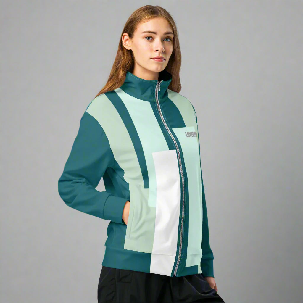 Green LOVEGYM Unisex track jacket