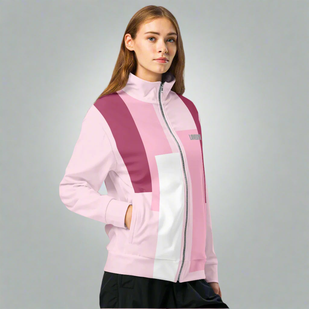 LOVEGYM Recycled Unisex Track Jacket in Pink