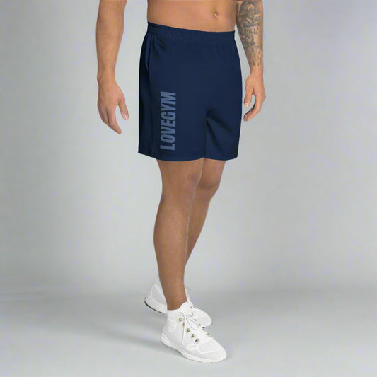 LOVEGYM Recycled Unisex Athletic Shorts in Navy - Regular Length