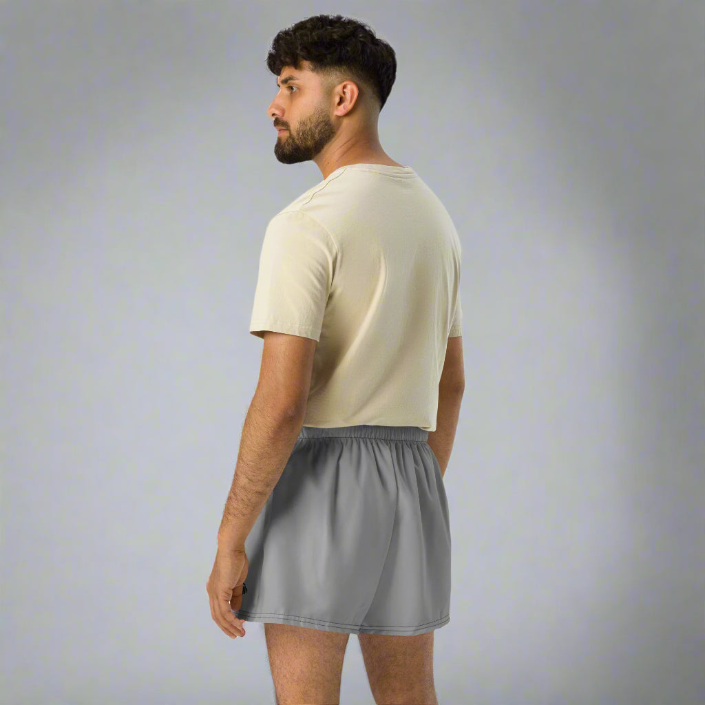LOVEGYM Recycled Unisex Athletic Shorts in Grey– Shorter Length