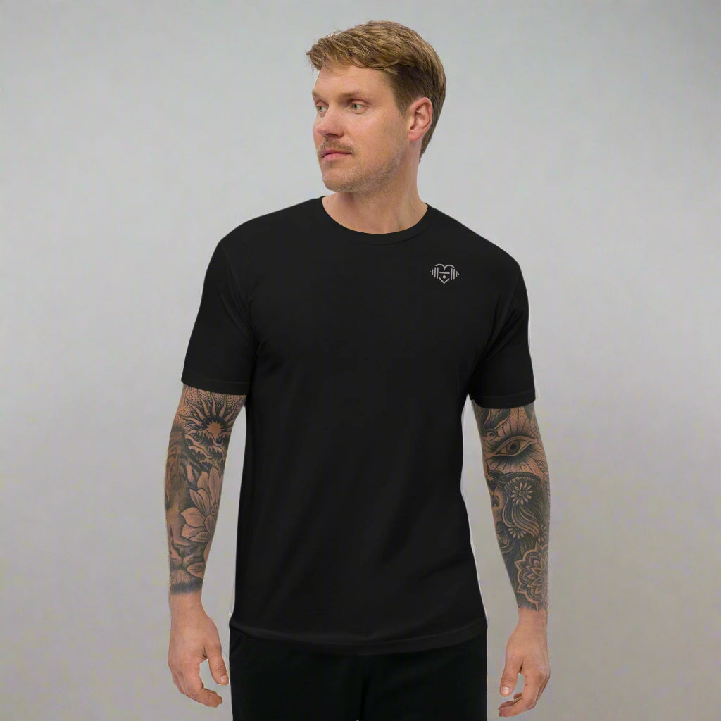 LOVEGYM Unisex Organic Cotton (Charcoal Graphic) T-Shirt in Black