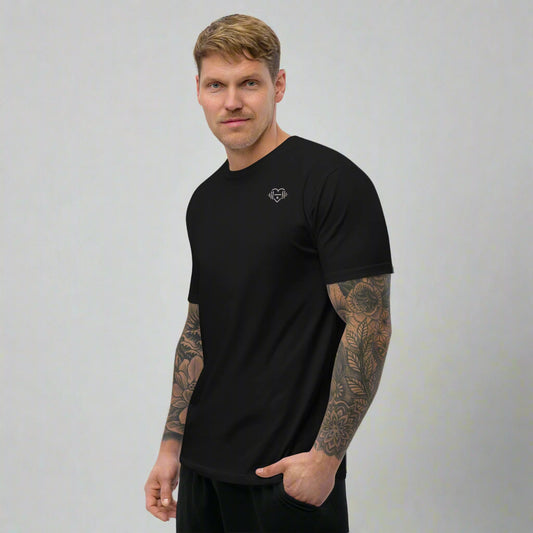 LOVEGYM Unisex Organic Cotton (Charcoal Graphic) T-Shirt in Black