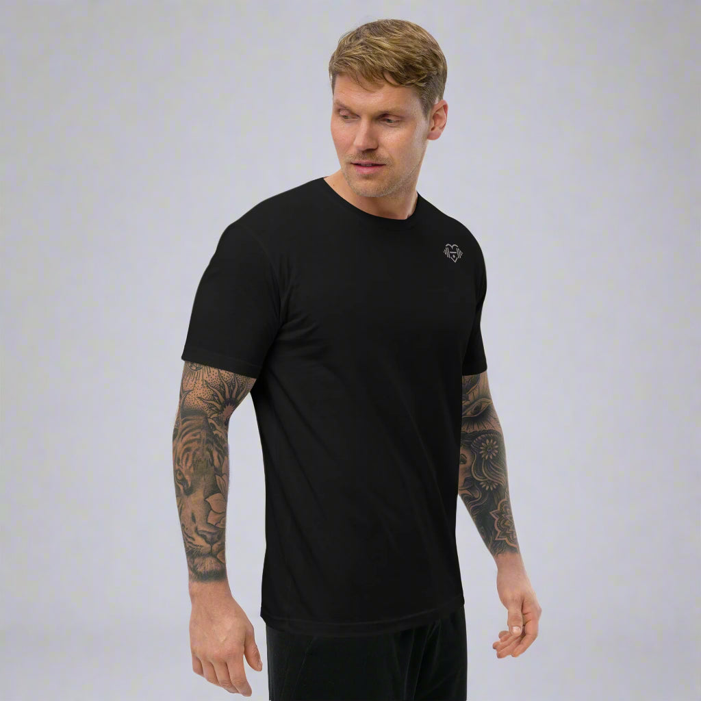LOVEGYM Unisex Organic Cotton (Charcoal Graphic) T-Shirt in Black