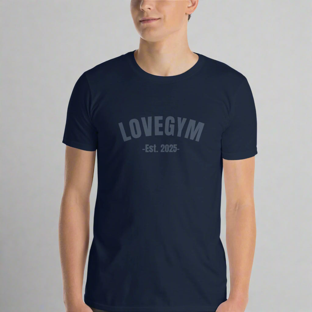 LOVEGYM Basics Short-Sleeve Soft-Style Unisex T-Shirt in Navy