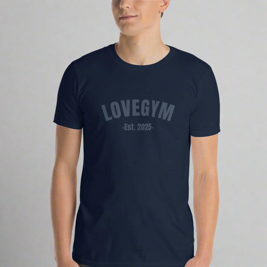 LOVEGYM Basics Short-Sleeve Soft-Style Unisex T-Shirt in Navy