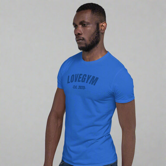 LOVEGYM Basics Short-Sleeve Soft-Style Unisex T-Shirt in Blue