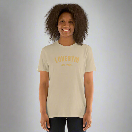 LOVEGYM Basics Short-Sleeve Soft-Style Unisex T-Shirt in Sand