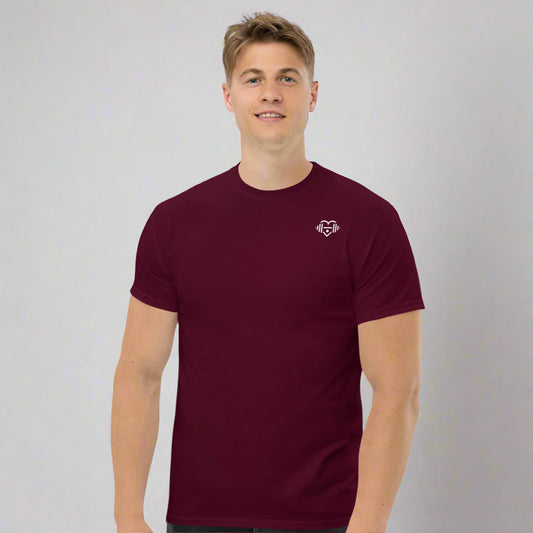 LOVEGYM Unisex Classic Tee in Burgundy