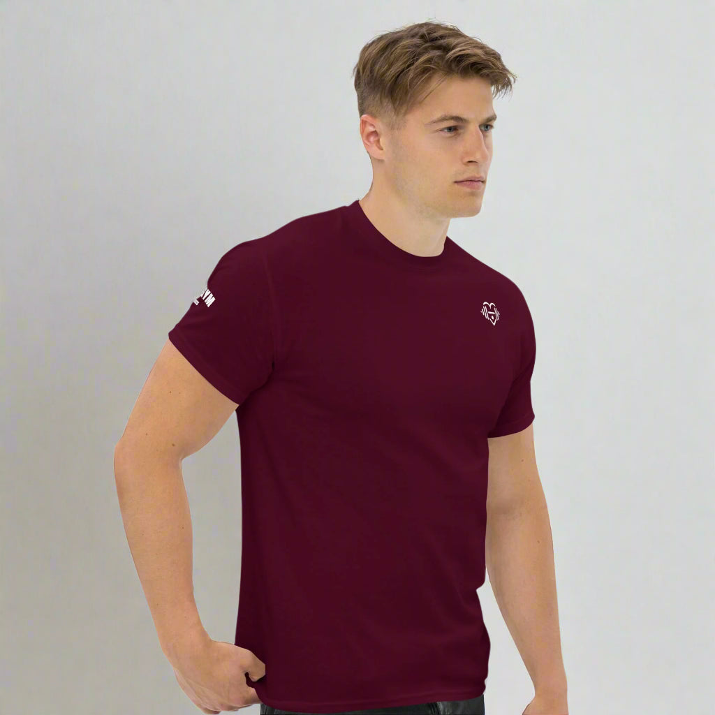 LOVEGYM Unisex Classic Tee in Burgundy
