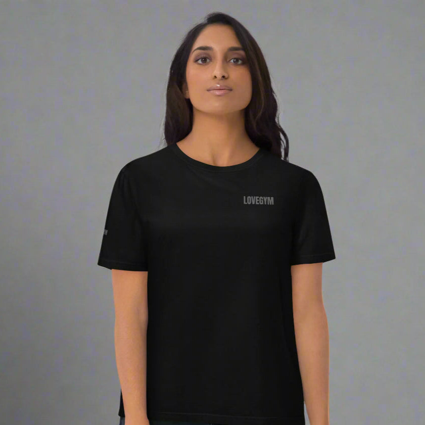 Black LOVEGYM Unisex organic cotton t-shirt