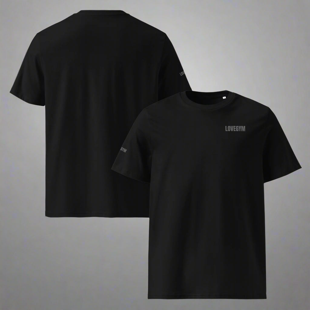 Black LOVEGYM Unisex organic cotton t-shirt