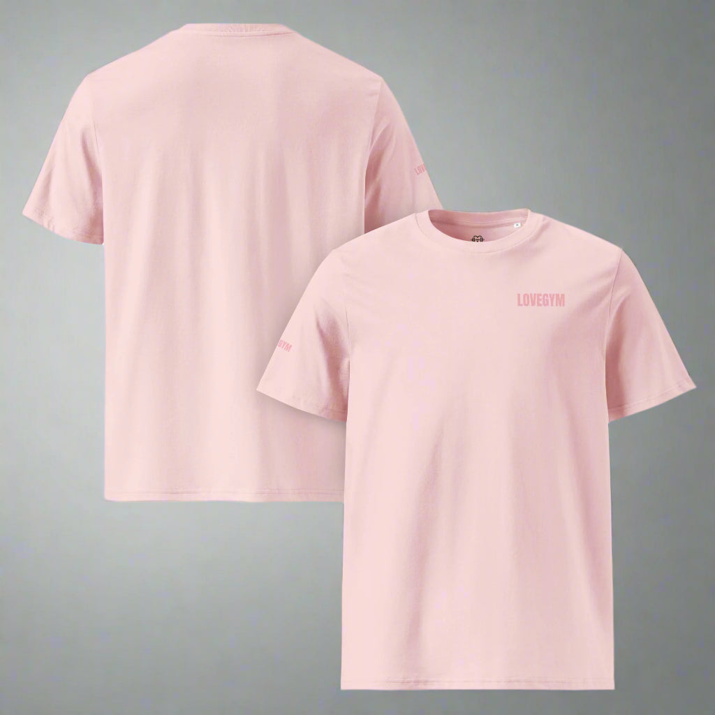 Pink LOVEGYM Unisex organic cotton t-shirt