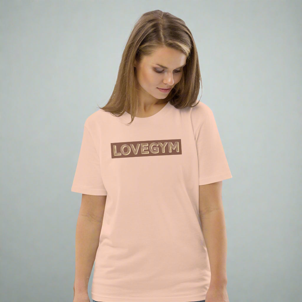 LOVEGYM Bold Organic Tee in Peach