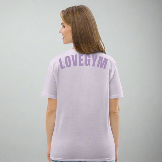LOVEGYM Unisex Organic Cotton Graphic T-Shirt in Lilac