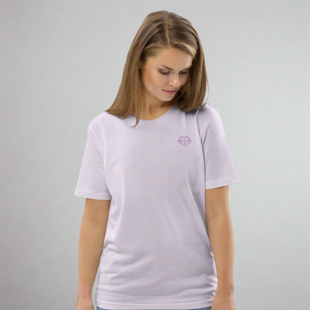 LOVEGYM Unisex Organic Cotton Graphic T-Shirt in Lilac