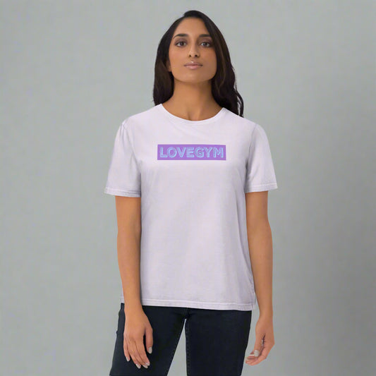 LOVEGYM Bold Organic Tee in Lavender