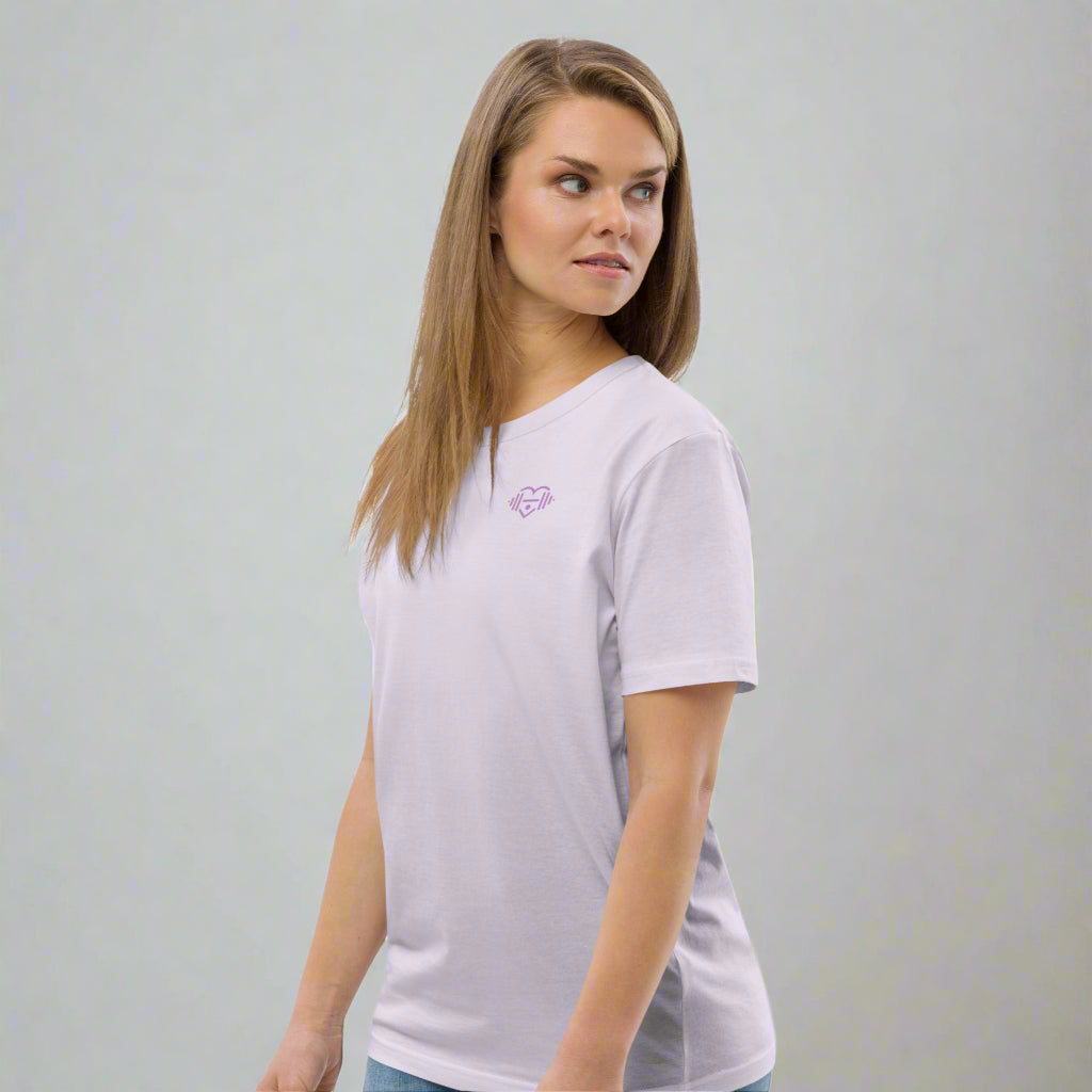 LOVEGYM Unisex Organic Cotton Graphic T-Shirt in Lilac