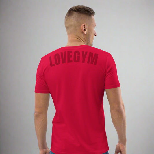 LOVEGYM Unisex Organic Cotton Graphic T-Shirt in Red