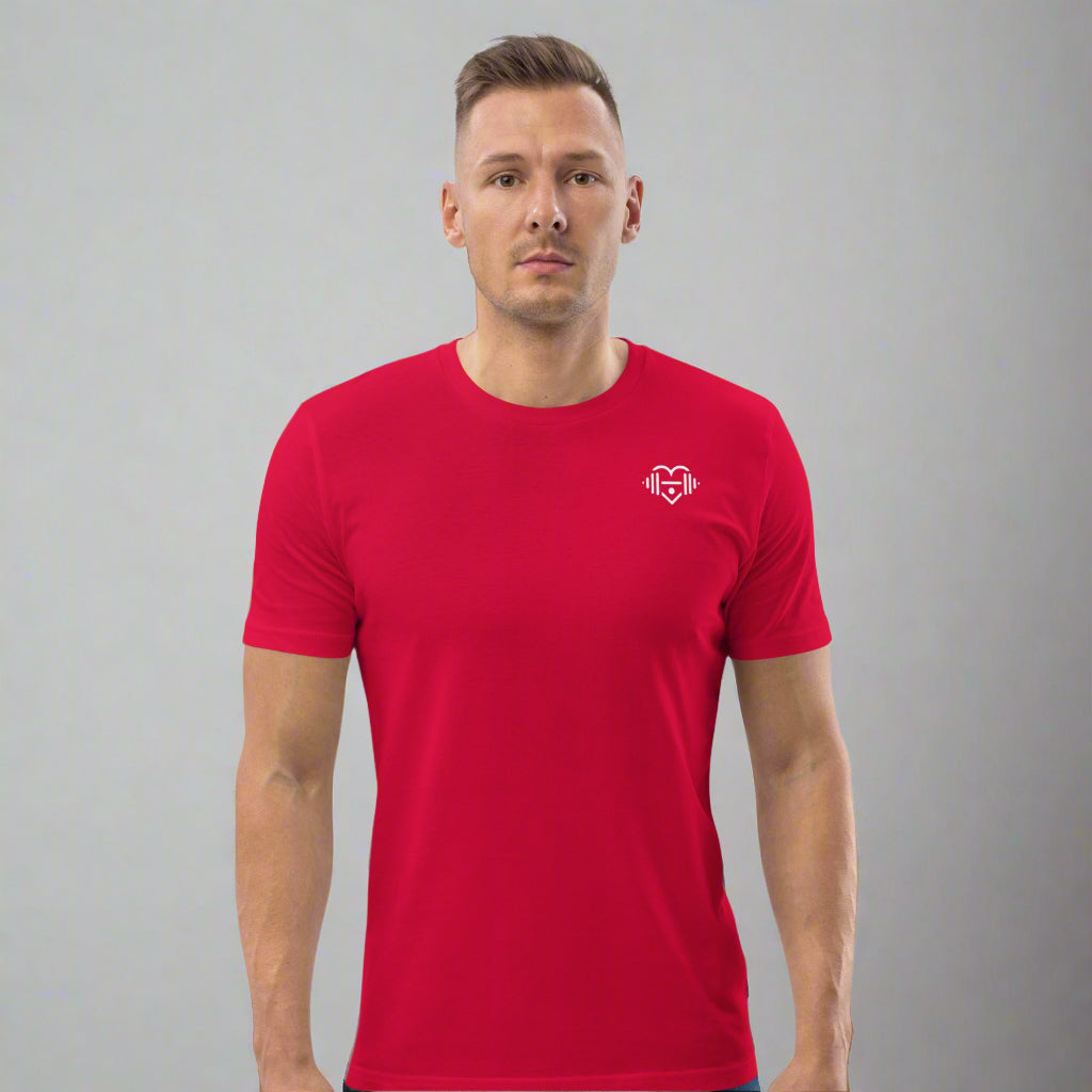 LOVEGYM Unisex Organic Cotton Graphic T-Shirt in Red